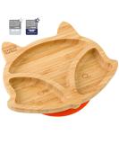 Bamboo Fox Suction Plate for Babies | Secure Suction | Ideal for Feeding and Weaning | 6+ Months | Fox Orange - Buy Online on GoSupps.com