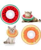 Frienda 2-Piece Adjustable Cat Cone Collar Set | Soft Recovery Collar for Cats and Small Dogs | Orange & Watermelon Design - Buy Online on GoSupps.com