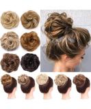Shop Messy Hair Ponytail Extensions | Scrunchy Bun Updo | Wavy Light Brown to Gray Blonde - Top Quality Hair Accessories - Buy Online on GoSupps.com