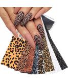 Leopard Print Nail Foils Transfer Stickers - Holographic Starry Sky Design for Acrylic Nails - 10pcs Style 12 - Buy Online on GoSupps.com