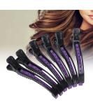 Pack of 6 Black & Purple Hair Clips - Sectioning & Curl Hairdresser Supplies | International Shipping - Buy Online on GoSupps.com