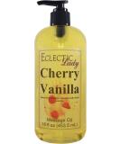 Cherry Vanilla Massage Oil 16 oz | Sweet Almond & Jojoba Oils | Preservative Free | Perfect for Aromatherapy & Relaxation - Buy Online on GoSupps.com