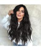 AIQUEENS Long Black Wavy Wig for Women - Natural Synthetic Hair Replacement for Daily & Party Use - Buy Online on GoSupps.com