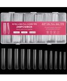 AORAEM Extra Long Square Nail Tips - 240PCS XXXL Clear Full Cover Fake Nails for Acrylic Nails | 12 Sizes Tapered Square Press-On Nails with Box - Perfect for Salons & DIY Home Use - Buy Online on GoSupps.com