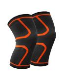 Beskey Knee Support (Pair) | Anti-Slip Breathable Compression Sleeve for Joint Pain Relief and Injury Recovery - XL Orange - Buy Online on GoSupps.com