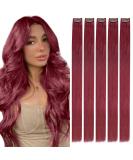 Burgundy Clip-In Hair Extensions | Real 18-Inch Burgundy Clips | 5-Piece Set - Runature - Buy Online on GoSupps.com