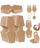 200 PCS Self Adhesive Necklace Display Cards - Kraft Paper Jewelry Cards for Necklaces, Keychains, Bracelets - Cowhide Design - Buy Online on GoSupps.com