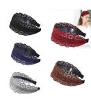 DORIS&JACKY Fashion 2.5 Inch Wide Lace Headbands Elastic Hairbands With Teeth Headwear Accessories For Women And Girls (LACE-5 pcs)  - Buy Online on GoSupps.com