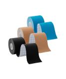 3 Rolls Kinesiology Tape - Hypoallergenic Waterproof Muscle Support for Sports | Athletic Knee Pain Relief Taping (49.2ft - Buy Online on GoSupps.com