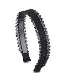 COOLSTEELANDBEYOND Elegant Black Leaf Petal Branch Lace Headband Hair Wreath Headband Hairband Party Prom - Buy Online on GoSupps.com