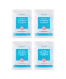 Hi Life Premium Organic Square Cotton Makeup Remover Pads - 200 Pack of 4 for Gentle Face Cleaning | Eco-Friendly Reusable Wipes for All Skin Types - Buy Online on GoSupps.com