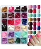 576pc Colored Press on Toenails Short Square Fake Toe Nails - LoveOurHome Glossy Full Cover Artificial False Toenail French Pedicure Decor - 24 Colors for Women & Teens - Buy Online on GoSupps.com