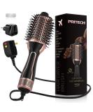 PRITECH Dual Voltage Hair Dryer Brush - 4 in 1 Ionic Hot Air Styler for Salon-Curling & Straightening - 1000W Ceramic Coating - Buy Online on GoSupps.com