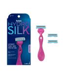Schick Hydro Silk Ultimate Pubic Skin Protection - Women's Sensitive Skin Razor with 1 Handle & 3 Cartridges | Perfect for Bikini Line & Pubic Hair Care - Buy Online on GoSupps.com