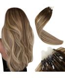 LAAVOO Microring Extensions - Real Hair Brown Balayage & Ombre Loop Extensions - Remy Human Hair 50g #3/8/24 40cm - Shop Now! - Buy Online on GoSupps.com