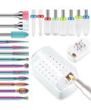 21-Part Nail Cutter Bit Set with Holder - Diamond & Ceramic Nail Files for Manicure Pedicure & Home Salon | Hard Metal Remover Bits - Buy Online on GoSupps.com