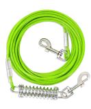 Yard Leash for Dogs - Shock Absorbing 15m Tie Out Cable | Durable Outdoor Leash in Green - Buy Online on GoSupps.com