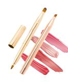Double Lip Brush & Eyeliner Brush Set | Retractable Gold Makeup Brushes for Lips & Eyes - Buy Online on GoSupps.com