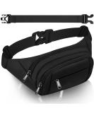 Large Fanny Pack for Women Men - Syican Waist bag with 4-Zipper Pockets, Gifts for Enjoy Sports Traveling Workout Casual Hands-Free crossbody bags Fits MAX 7.9'' iPad & 6.6'' Phone Black - Buy Online on GoSupps.com