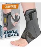 Sparthos Lace Up Ankle Brace - Support for Injury Recovery and Sprained Foot - Compression for Running  Basketball  Volleyball - Interchangeable Stabilizer Braces - For Men & Women (Gray - Medium) Medium (Pack of 1) Grap... - Buy Online on GoSupps.com
