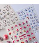 Kawaii Anime 5D Nail Art Stickers - Self-Adhesive Designs for Women & Girls - 3 Sheets - Buy Online on GoSupps.com