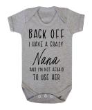 Miammo Crazy Nana Baby Grow Vest 3-6 Months Grey - Funny Family Statement - Buy Online on GoSupps.com
