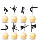 Arthsdite 24 Pcs Pole Dance Girl Cupcake Toppers Black Glitter Pole Dancing Cupcake Picks Bachelorette Bridal Shower Birthday Party Cake Decorations Supplies - Buy Online on GoSupps.com