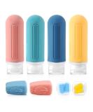 Travel Bottles Set - 89ml Silicone Travel Containers for Cosmetics Shampoo & Shower Gel | Includes Toothbrush Sleeves & Earplugs - Buy Online on GoSupps.com