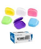 Assorted Retainer Case Box of 12 Individually Sealed, Dental Storage Container for Aligners, Mouth Guards - Yellow, White, Pink, Green, Purple, Blue - Buy Online on GoSupps.com