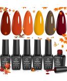 Beetles Gel Polish Kit - 6 Colors (Orange Yellow Gold Red Burgundy) - Soak Off UV LED Nail Art for Home Manicure - Perfect Fall Gift for Women - Buy Online on GoSupps.com