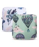 Xueny Sanitary Napkin Storage Bag 2-Pack: Balloon Green & White, Zipper Closure, First Period Pouch for Girls/Women, 13x13x3cm - Buy Online on GoSupps.com