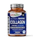 Marine Collagen 2400mg with Hyaluronic Acid, Biotin, Vitamin C, D3, B12 & Silica | 120 Capsules | High Strength Hydrolysed Marine Collagen | Made in UK | Men and Women - Buy Online on GoSupps.com