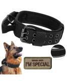 Upgrade Tactical Dog Collar for Medium Large Dogs - Adjustable Military Nylon Training Collar with Handle and Metal Buckle - Reflective and Durable - Black (Large) - Buy Online on GoSupps.com