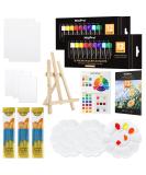 Nicpro Acrylic Paint Set - 12 Colors with Brushes, Canvas, Easel, Paper Pad & Color Wheel - Complete Art Painting Party Kit for Kids & Adults - Buy Online on GoSupps.com