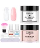 Lofuanna Dip Powder Nail Kit - Clear & Pink 30g Starter Set | Base & Top Coat, Activator | No UV/LED Needed | Easy Apply Nail Art Manicure Set for Beginners - Buy Online on GoSupps.com
