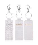 3 Pcs Lipstick Holder Keychain - PU Leather Embossed Lip Balm & Lip Gloss Pouch with Clip | Perfect Christmas Gift for Women | Portable Travel Accessory - Buy Online on GoSupps.com