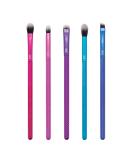 MODA Pro 5pc Deluxe Eye Makeup Brush Kit | Shader Crease Detail Smudger & Liner Brushes - Multi-Colored Metallic | International Shipping Available - Buy Online on GoSupps.com