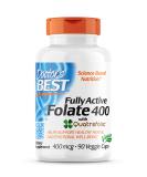 Doctor's Best Fully Active Folate 400 with Quatrefolic 400 mcg 90 Veggie Caps - Buy Online on GoSupps.com