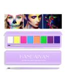 Kyda 8 Colors UV Glow Eyeliner Palette | Water-Activated High Pigment Eyeshadow & Body Paint with Brush Set - International Shipping - Buy Online on GoSupps.com