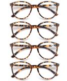 MODFANS Set of 4 Round Reading Glasses for Men & Women - High Quality Comfortable Fashion - +1.00 Strength - Stylish Leopard Designs - Buy Online on GoSupps.com