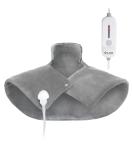 ALLJOY Electric Shoulder Heating Pad for Neck & Shoulders - Skin-Friendly Heated Wrap for Pain Relief - 3 Heat Settings - Auto Shut Off - 25*18 Gray - Buy Online on GoSupps.com