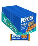 Perkier Crunchy Peanut Snack Bars (30 Pack) - Vegan, Gluten-Free, High Protein & Fiber - Buy Online on GoSupps.com
