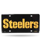Pittsburgh Steelers Black Wordmark Metal License Plate Tag 6 x 11.5 | Official NFL Merchandise by Rico Industries - Buy Online on GoSupps.com