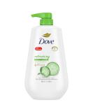 Dove Refreshing Cucumber & Green Tea Body Wash Pump, 30.6 oz - Antibacterial Skin Cleanser for Hydration and Rejuvenation - Buy Online on GoSupps.com