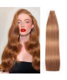 Hotlulana 14 Auburn Ginger Tape Extensions | 100% Remy Human Hair | 40PCS Invisible Skin Weft #30 - Buy Online on GoSupps.com