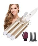 Flintronic 3-Barrel Curling Iron - 22mm Wave Iron for Long & Short Hair | Quick Heating Curler with 5 Hairpins - Buy Online on GoSupps.com