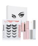 Magnetic Eyelashes and Magnetic Eyeliner Kit 5 Pairs 3D Reusable Magnetic False Lashes and 2 Tubes of Magnetic Eyeliner Easy to Wear Waterproof Long Lasting Natural Eyelashes - Buy Online on GoSupps.com