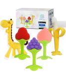Baby Bite Set - BPA-Free Silicone Newborn Gift | Giraffe Banana Fruits | Motor Skills Toy for 3+ Months - Buy Online on GoSupps.com