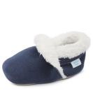 Dotty Fish Suede Baby Slippers | Warm Fleece Lined | Non-Slip Soft Sole for Boys and Girls | Navy | 2-3 Years - Buy Online on GoSupps.com
