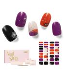 NAILOG Semi Cured Gel Nail Strips - Salon-Quality Long Lasting Nail Wraps - Dark Moon Night - 34 pcs - Buy Online on GoSupps.com